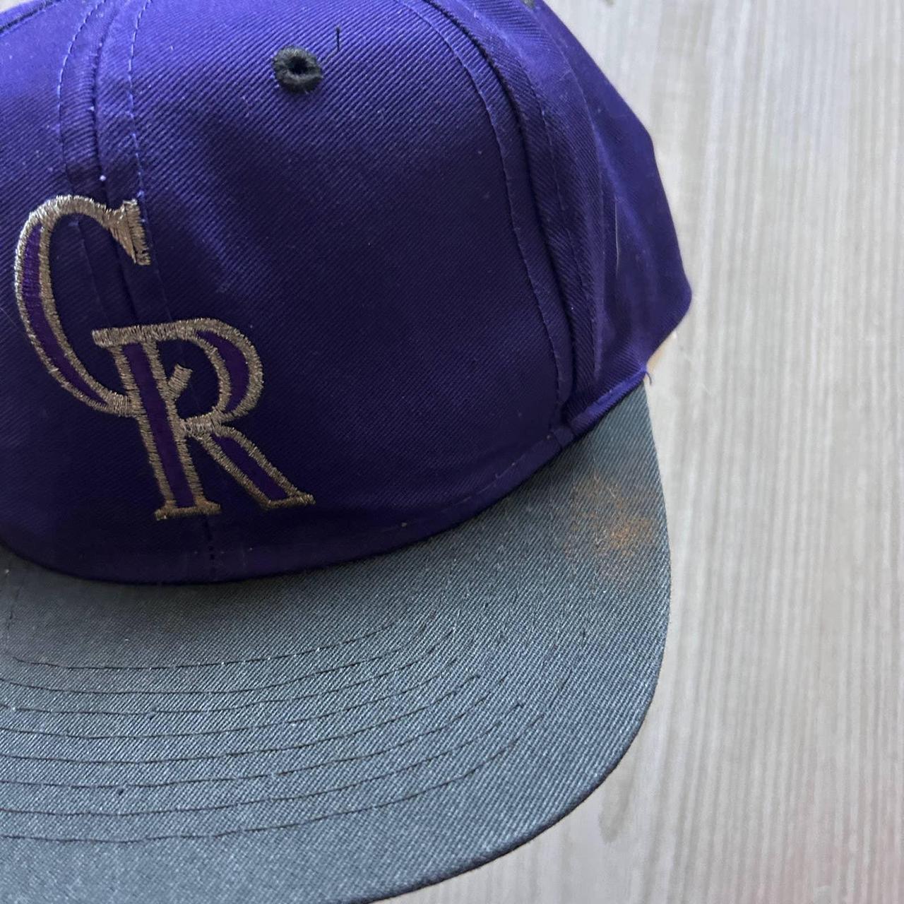 Vintage 90's Colorado Rockies Black Purple MLB - Depop