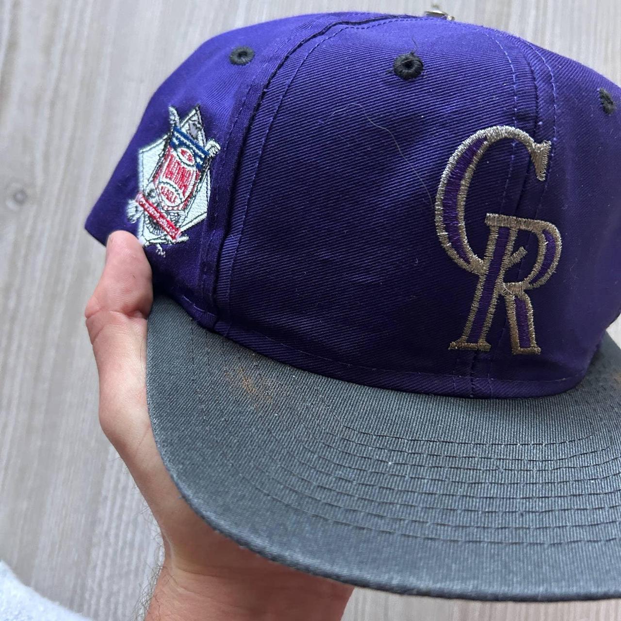 Vintage 90's Colorado Rockies Black Purple MLB - Depop