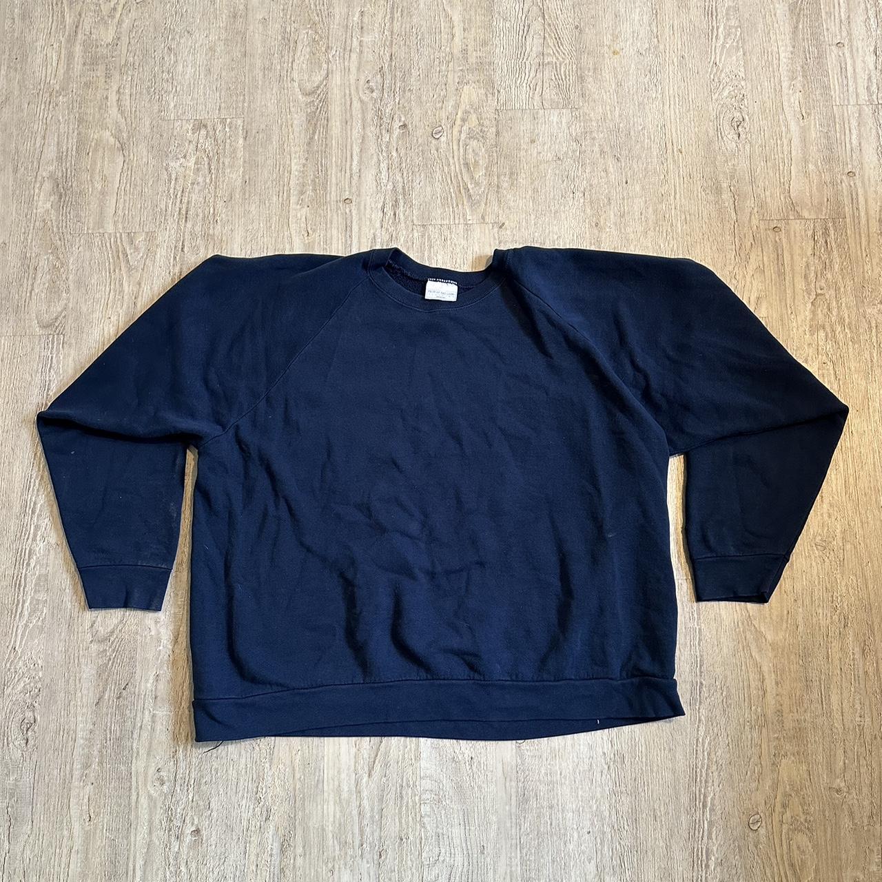 Fruit of the Loom Men's Navy Sweatshirt | Depop