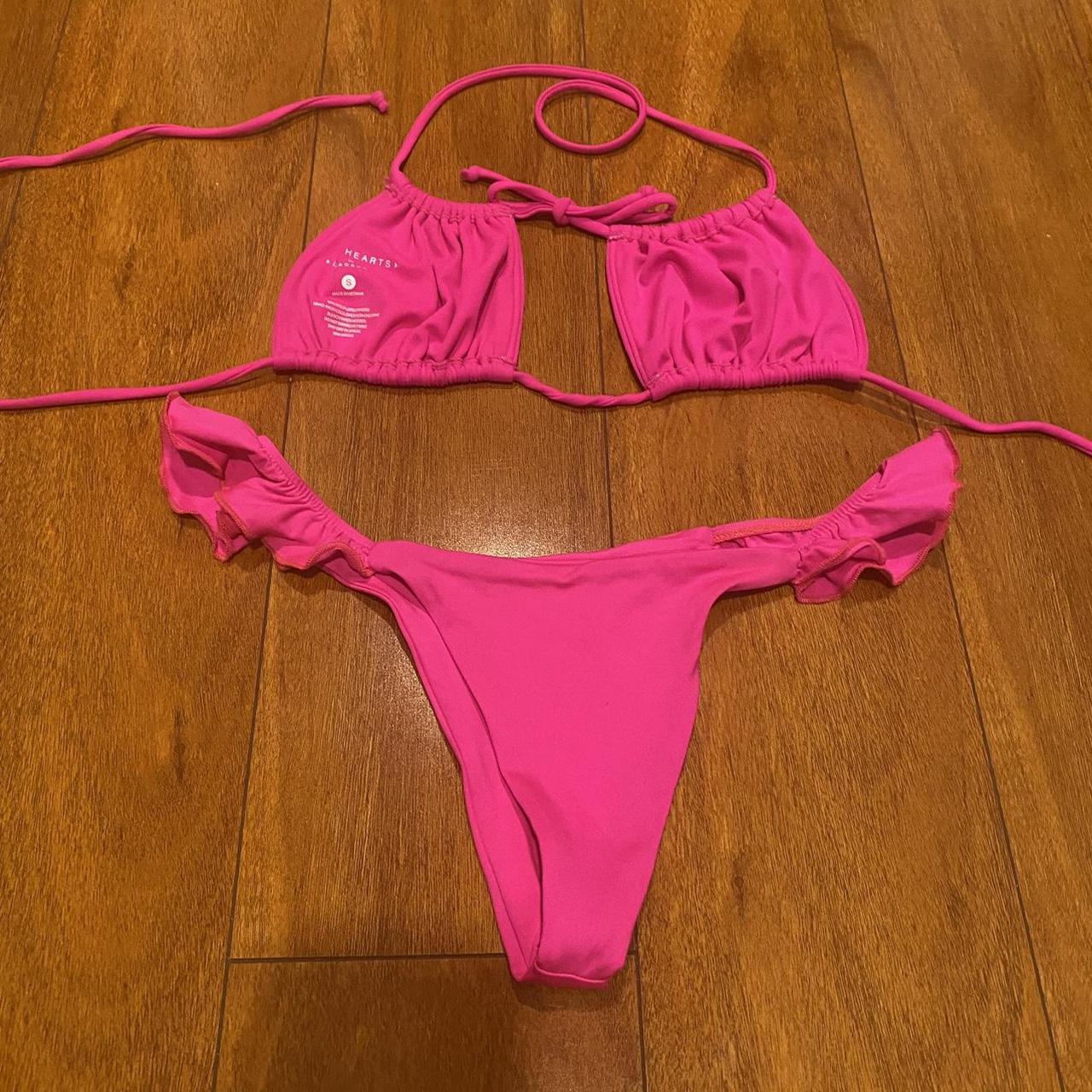 Frankie’s Bikinis Neon Pink TwoPiece Swim Set... Depop