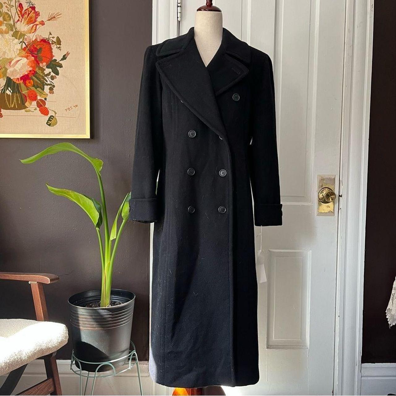 Vintage 80s 90s Merino Wool Coat Double Breasted... - Depop