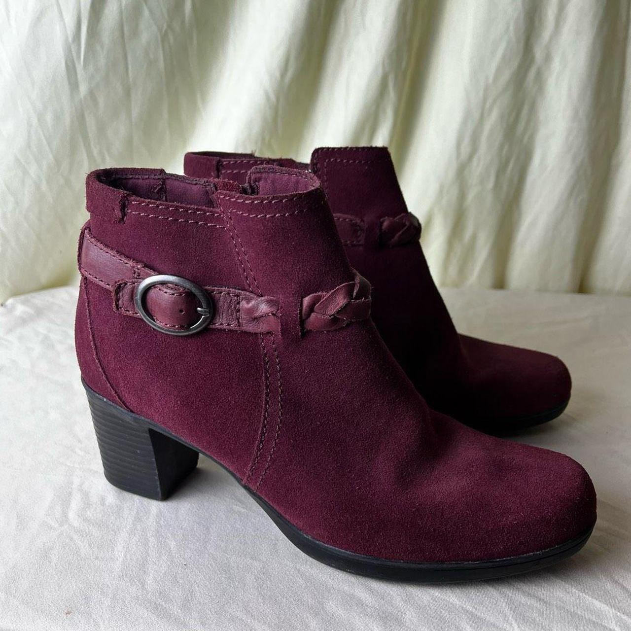 Clark s Bendables Ankle Boot Heels Suede Leather. Depop