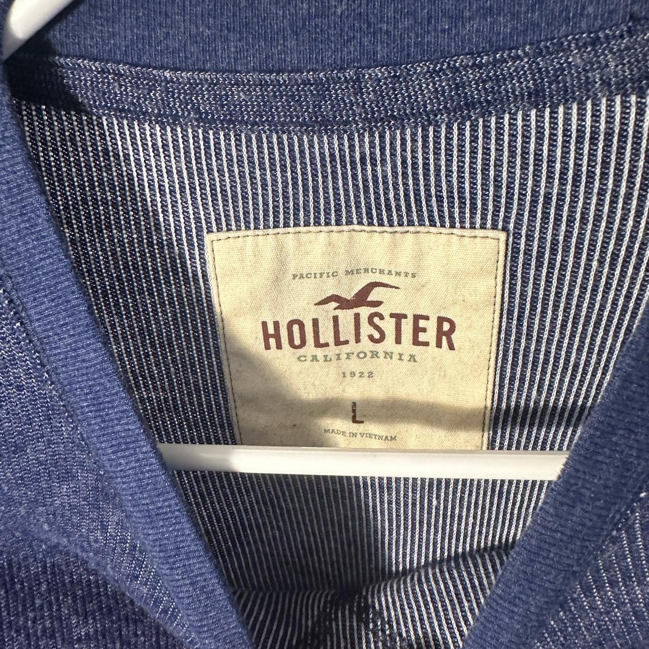 Hollister Large Blue Long Sleeve Thermal Shirt. - Depop