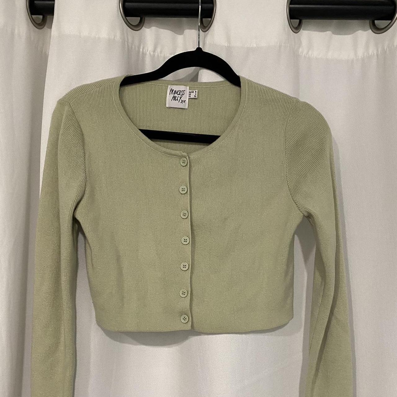 Princess Polly Women's Green Cardigan | Depop