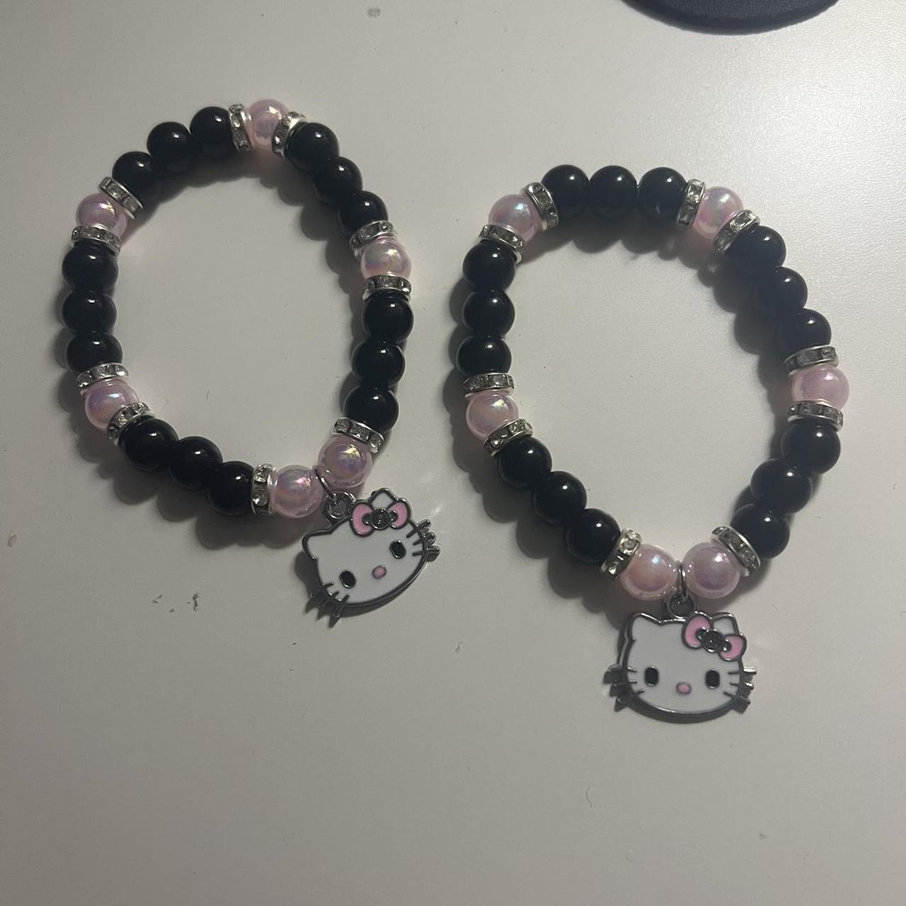 Handmade Kuromi X Hello Kitty Bead Bracelets By - Depop