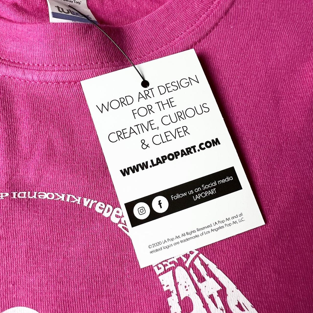 LA Pop Art Women's Pink and White T-shirt (4)