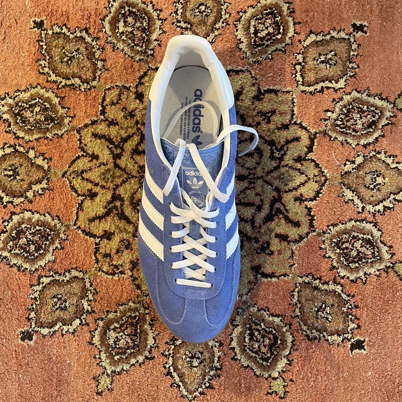 Adidas Men's Blue and White Trainers | Depop