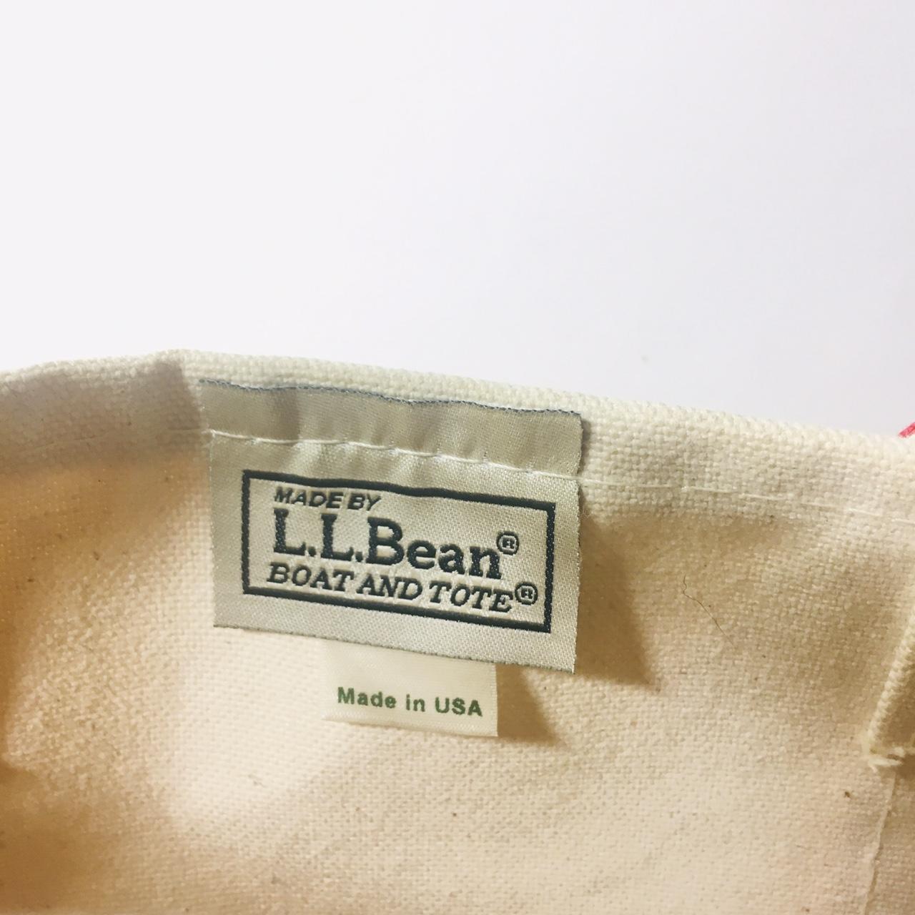 Vintage L.L. Bean Small Boat and Tote Canvas Tote Bag Ivory Red