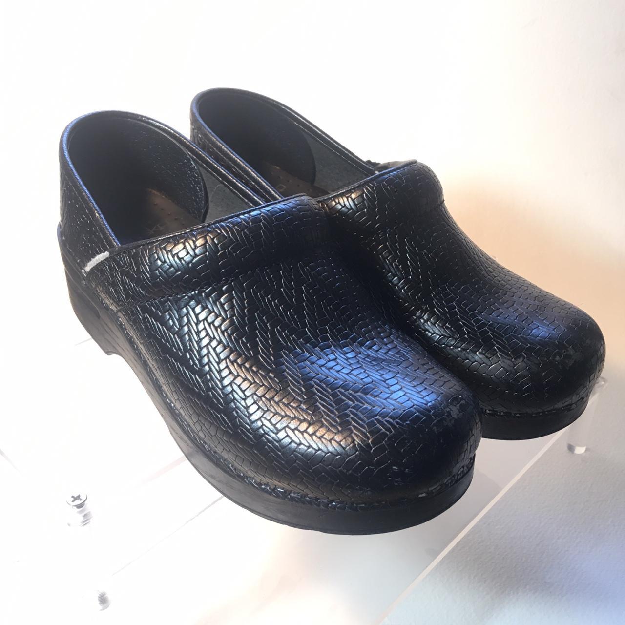 Dansko Herringbone Clogs Embossed Black Leather. Depop