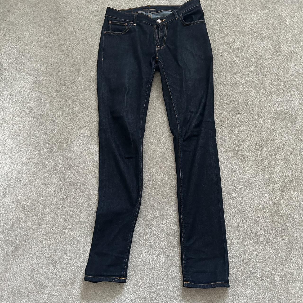 Nudie Jeans Skinny Lin W30 L32 Dark Blue Excellent... - Depop