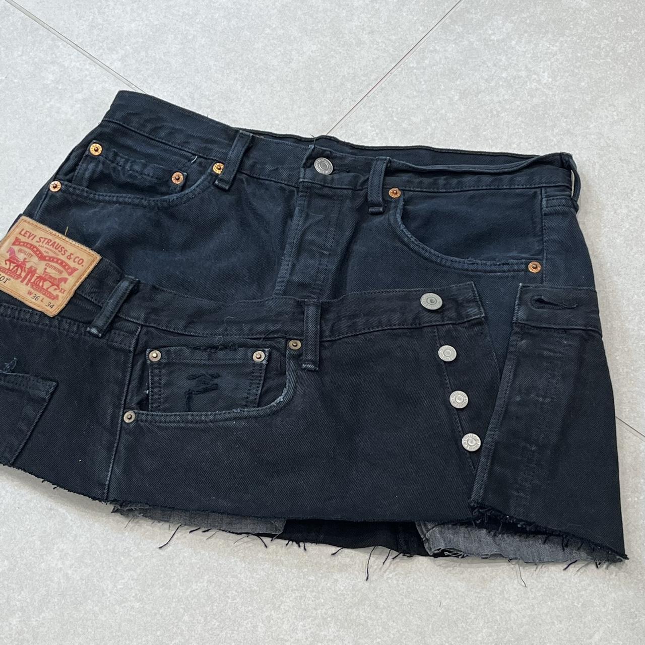 Vintage Levis Levi Denim Skirt Uk REWORKED CUSTOM