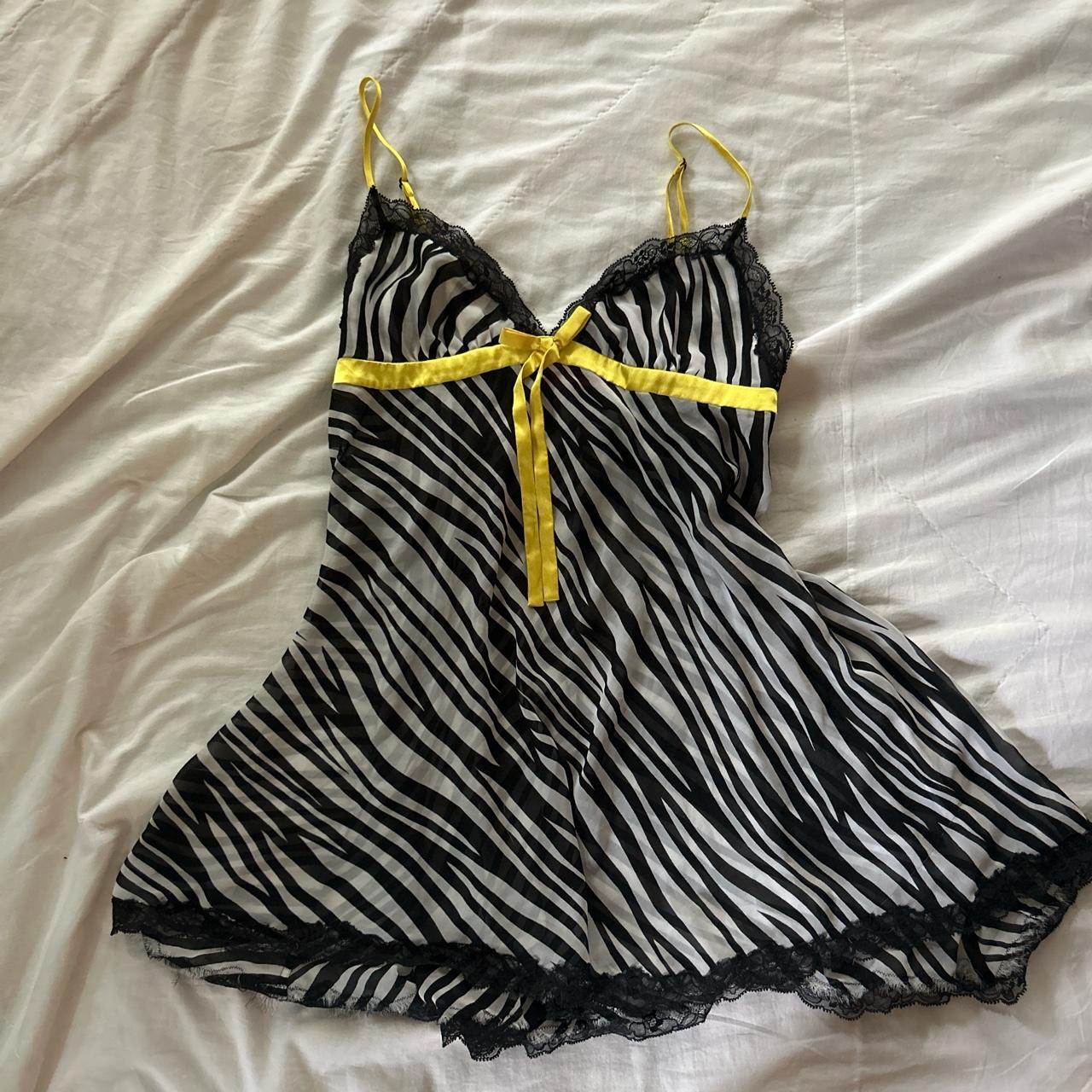 Betsy Johnson Sheer Lace Slip Dress Zebra Print Depop