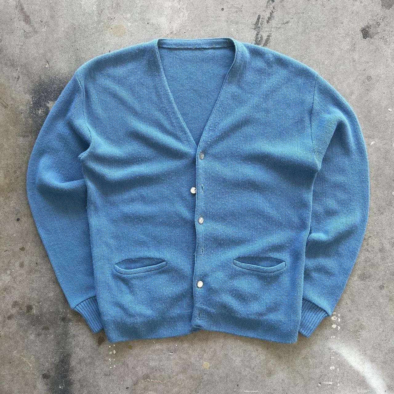 Men's Blue Cardigan Depop