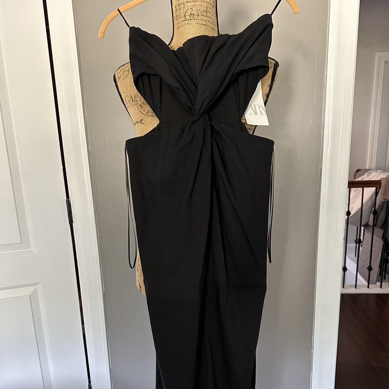 NWT Zara Twist Front Cut Out Side Maxi Dress Slit in | Depop