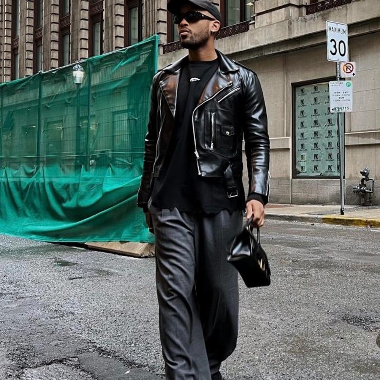 Maniere De Voir Vegan leather jacket. In excellent | Depop