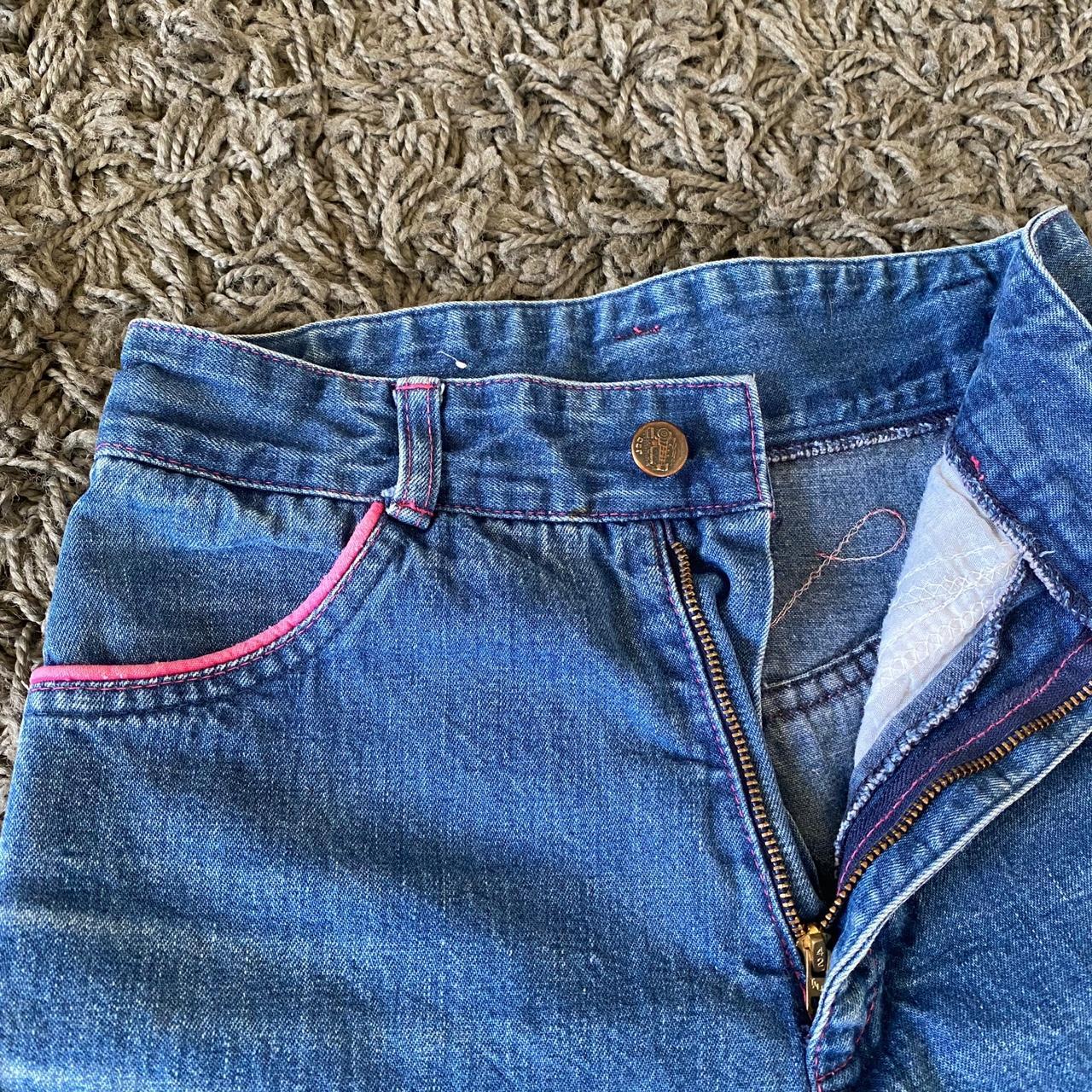 Women's Blue and Pink Jeans | Depop