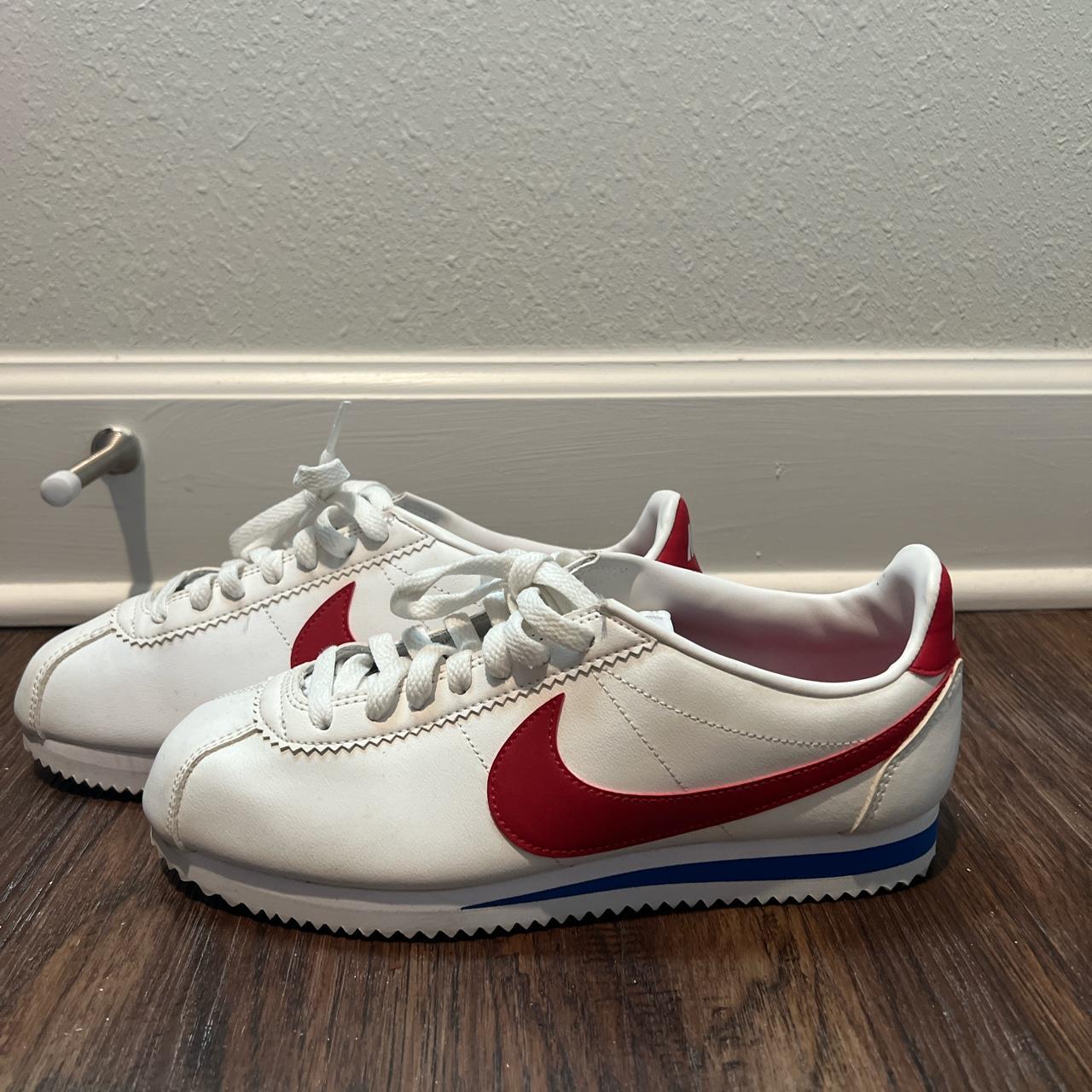 Red White and Blue Nike CORTEZ (M/6, W/8) worn... - Depop