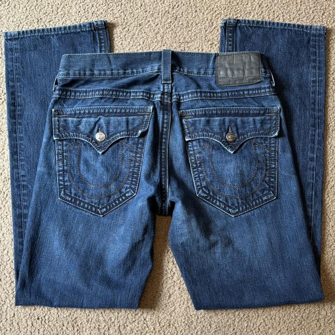 True Religion double stitch jeans Size 33x32 strait... - Depop