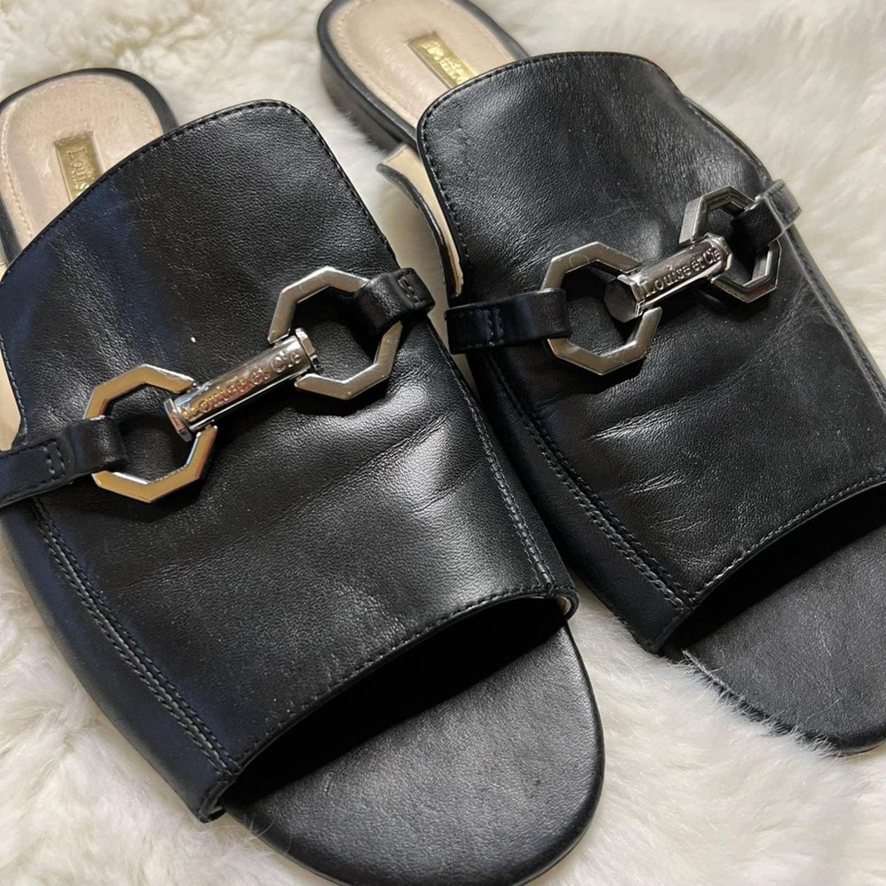 Louise et cie black leather block heels - Depop