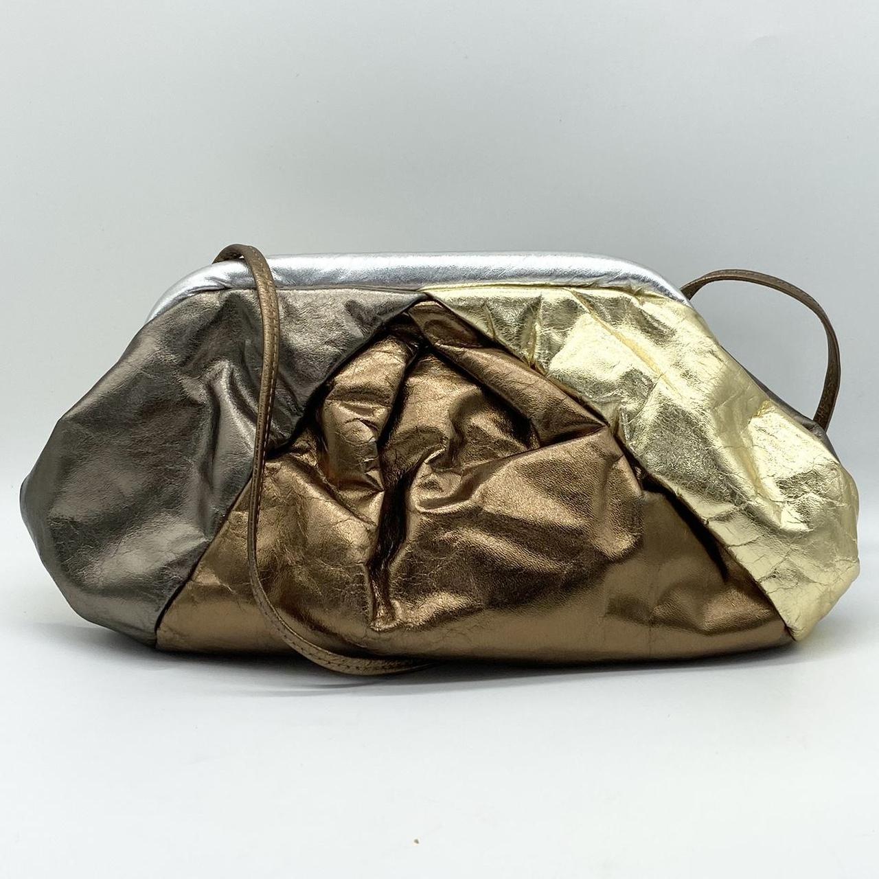 Ralph Lauren bag. vintage gold silver metallic - Depop