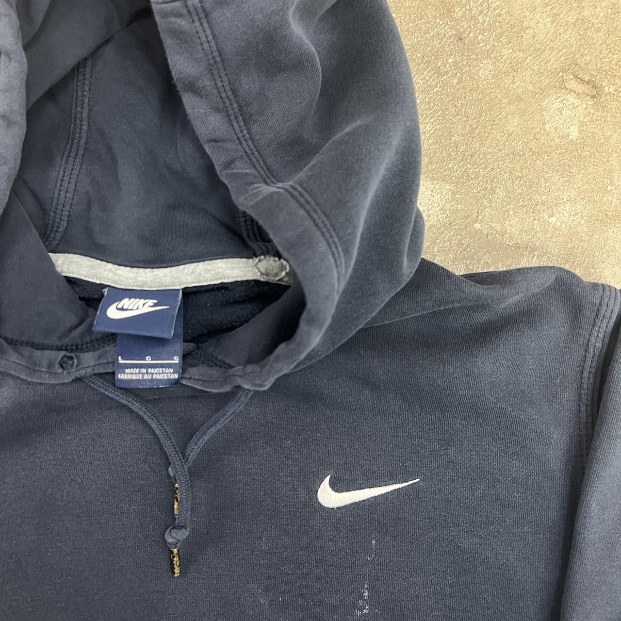 Men's Navy and White Hoodie | Depop