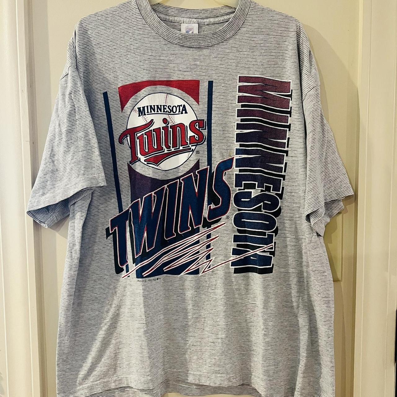 Vintage Minnesota Twins Powder Blue Tee Size S Look - Depop