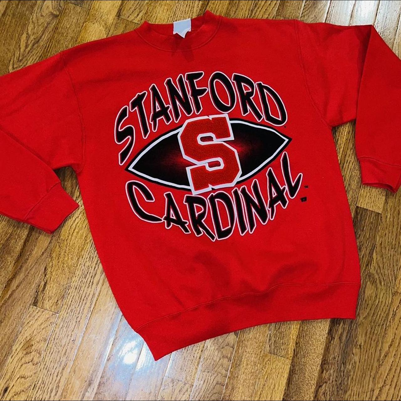 Vintage red Stanford pullover hoodie size large in - Depop