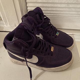 Nike Air Force 1 High '07 LV8 Shoes Tan Purple White - Depop