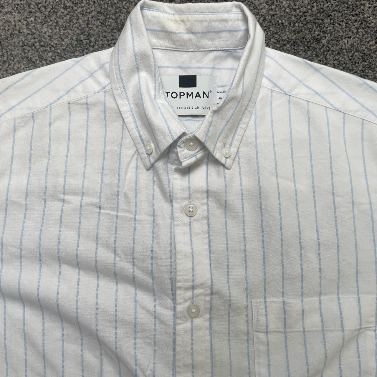 Blue shirt with clearance white collar from topman