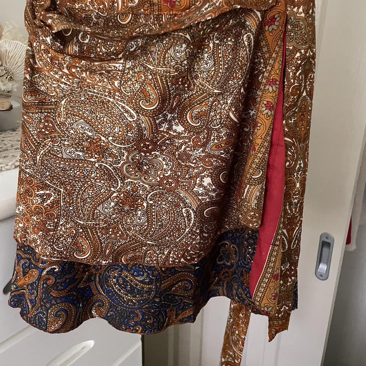 tree of life wrap skirt never worn would fit s/m... Depop