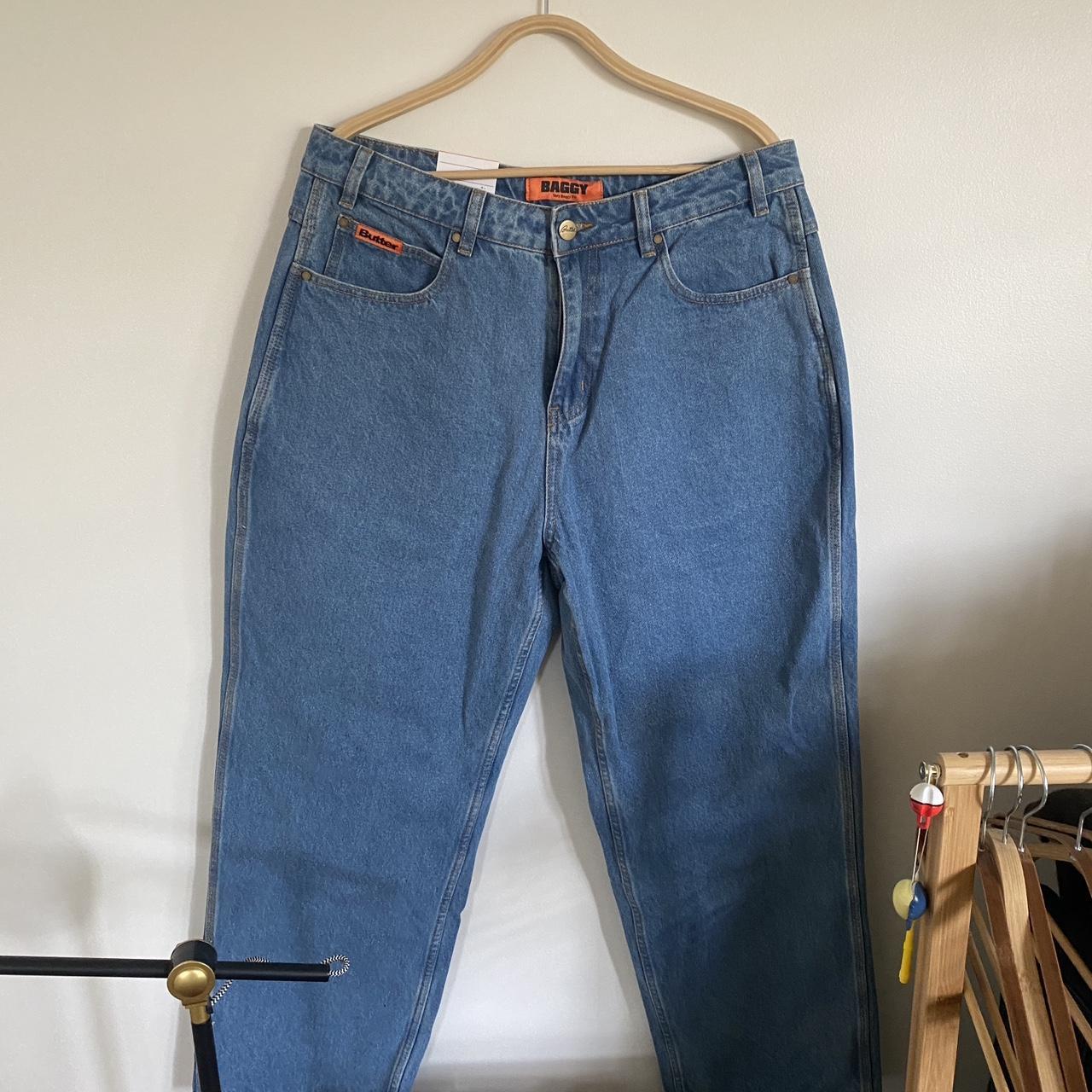 BUTTER JEANS Blue Baggy SIZE 32 - Depop