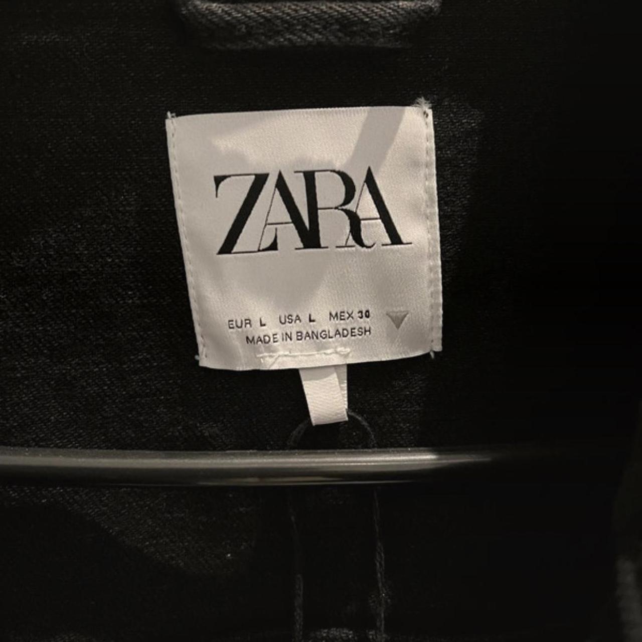 Zara black denim jacket Well fitted, slightly... - Depop