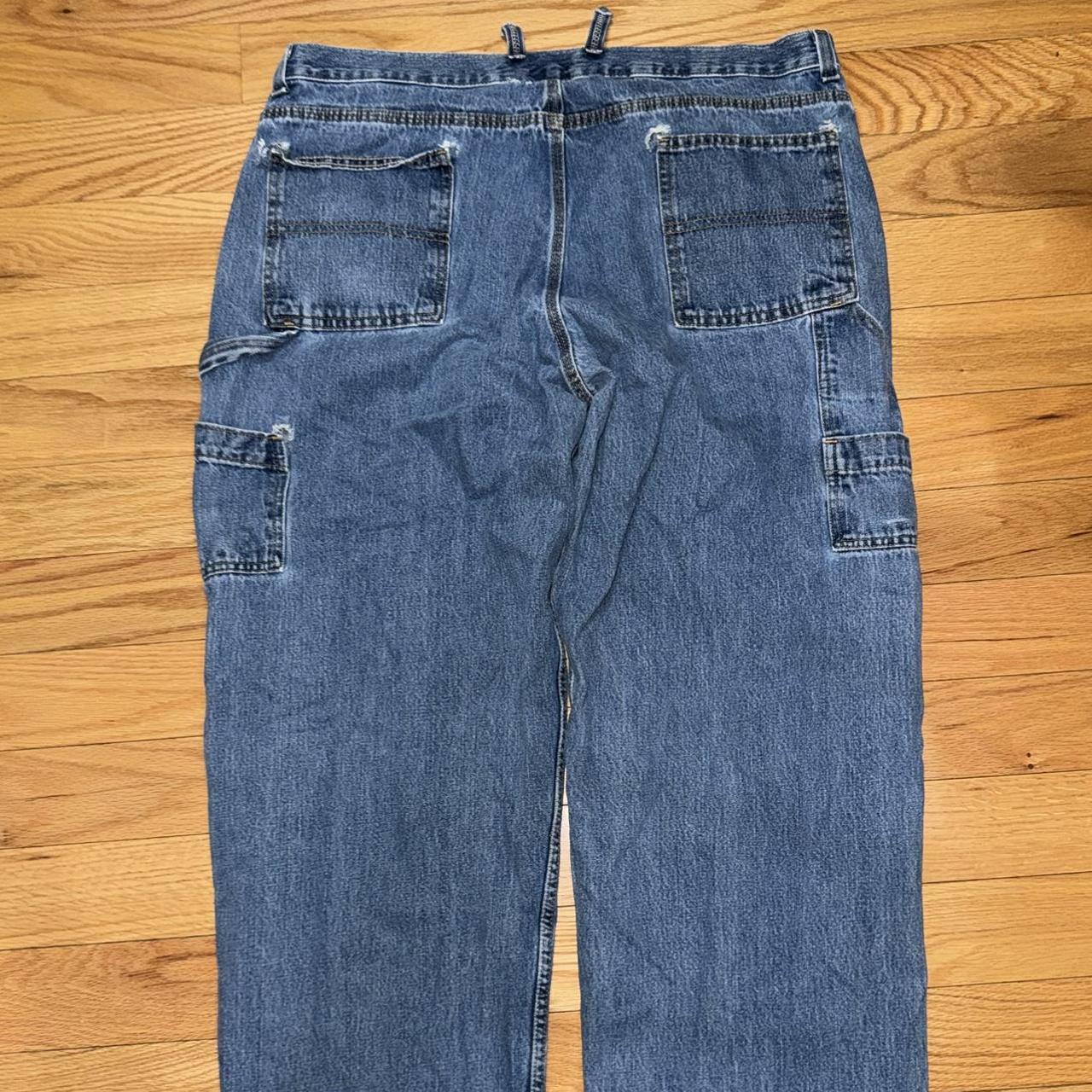 SUPER BAGGY CARPENTER PANTS rips on pants, back belt... - Depop