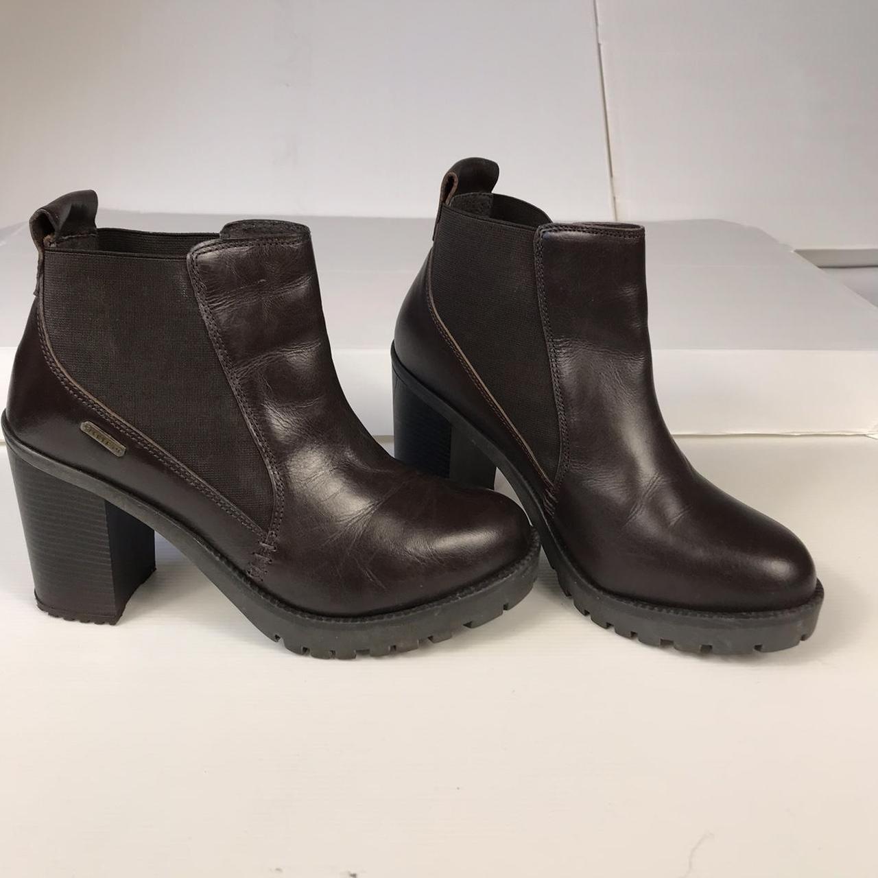 Brown block heel ankle boots Pull on boots Great. Depop