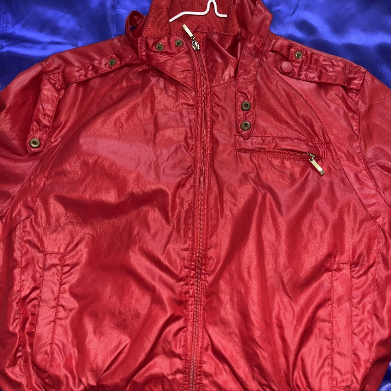 Women's Red and Gold Jacket Depop