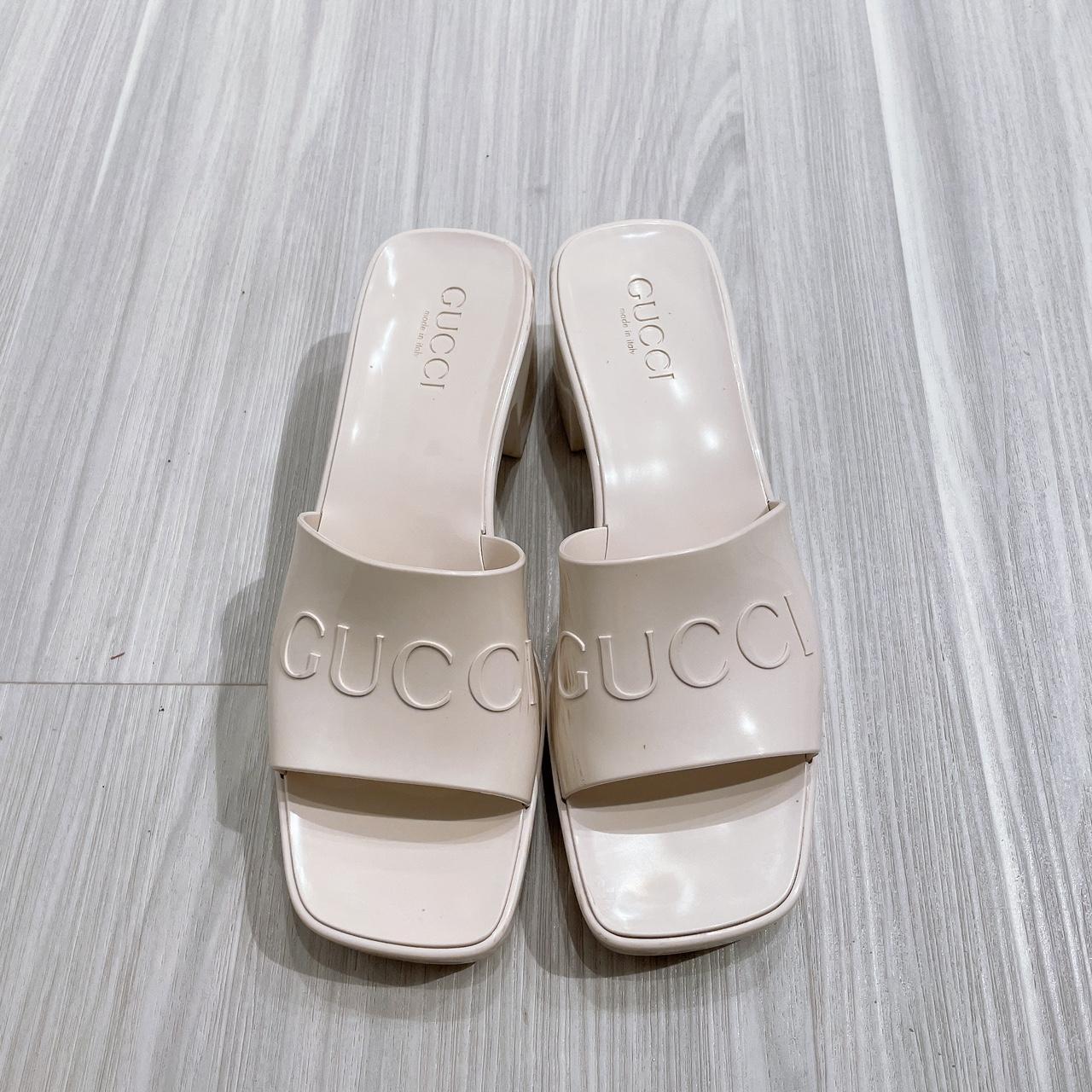 Gucci Women's Platform Block Heel Slide Sandals. In... Depop
