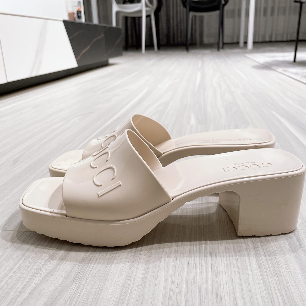 Gucci Women's Platform Block Heel Slide Sandals. In... Depop