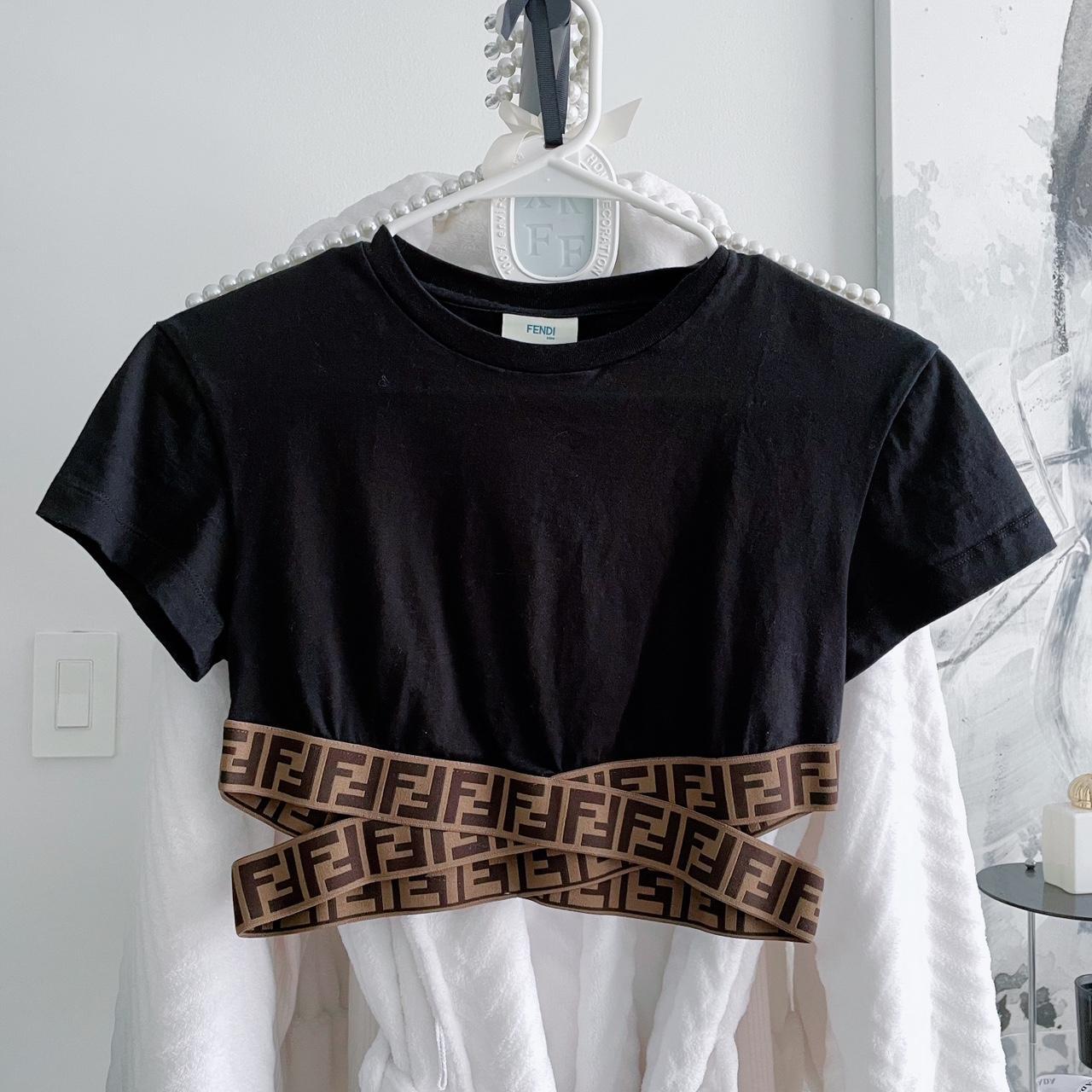 Fendi logo crop top hotsell