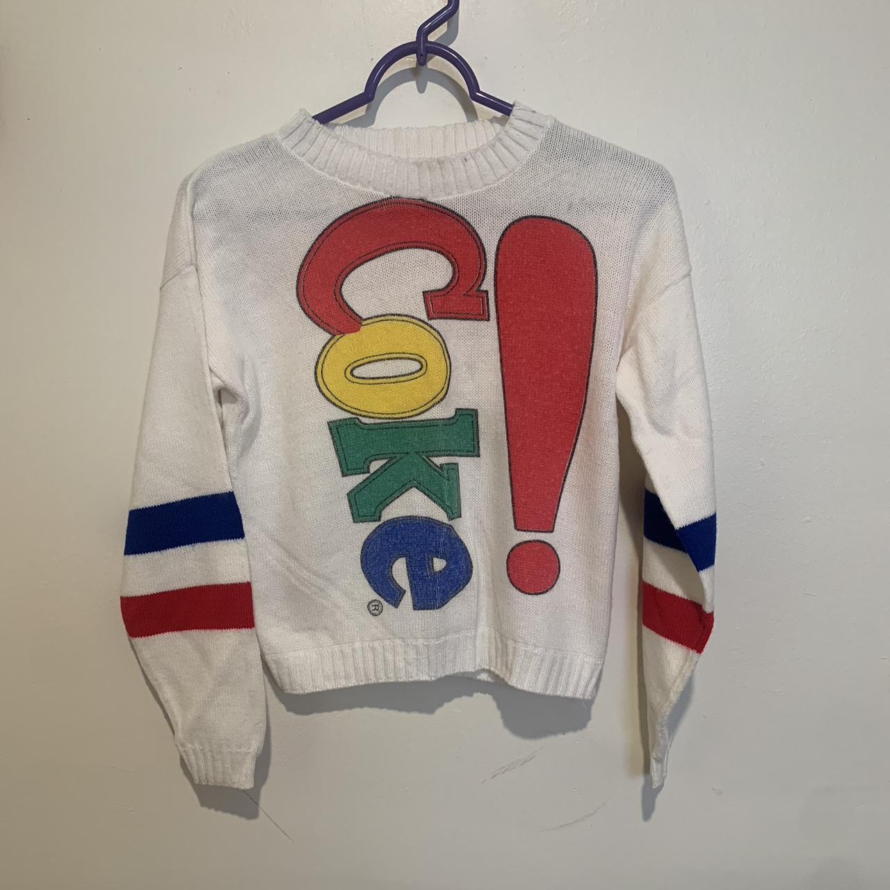 Vintage Coke rainbow varsity sweater - Depop