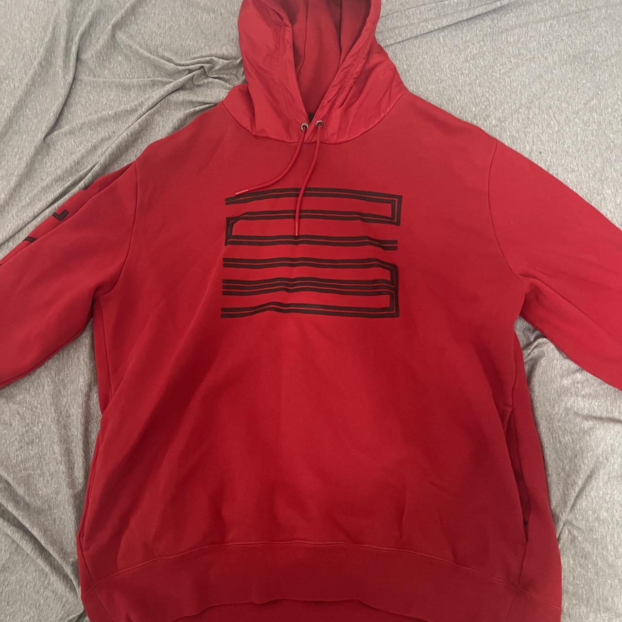 Jordan Men's Red and Black Sweatshirt Depop
