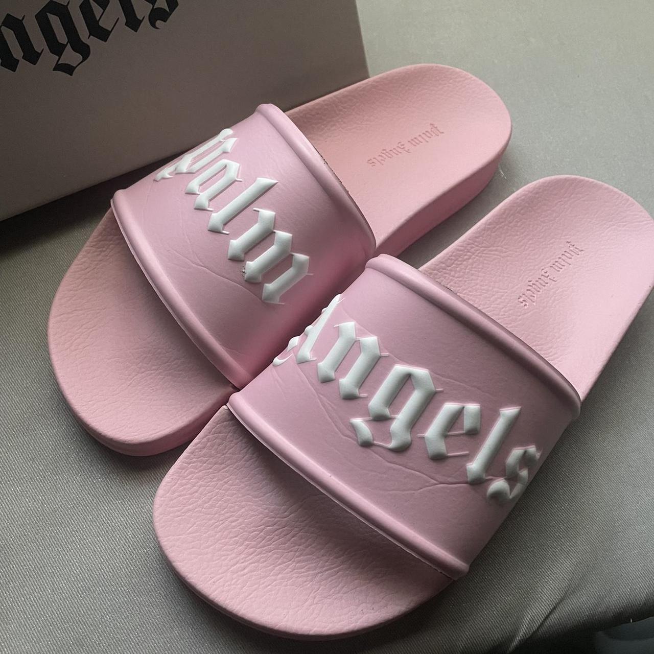 WHATITISNT★ANGEL LOGO SLIDE★PINK Classic Logo Pool Slider - Fuchsia Fluorescent – Feature