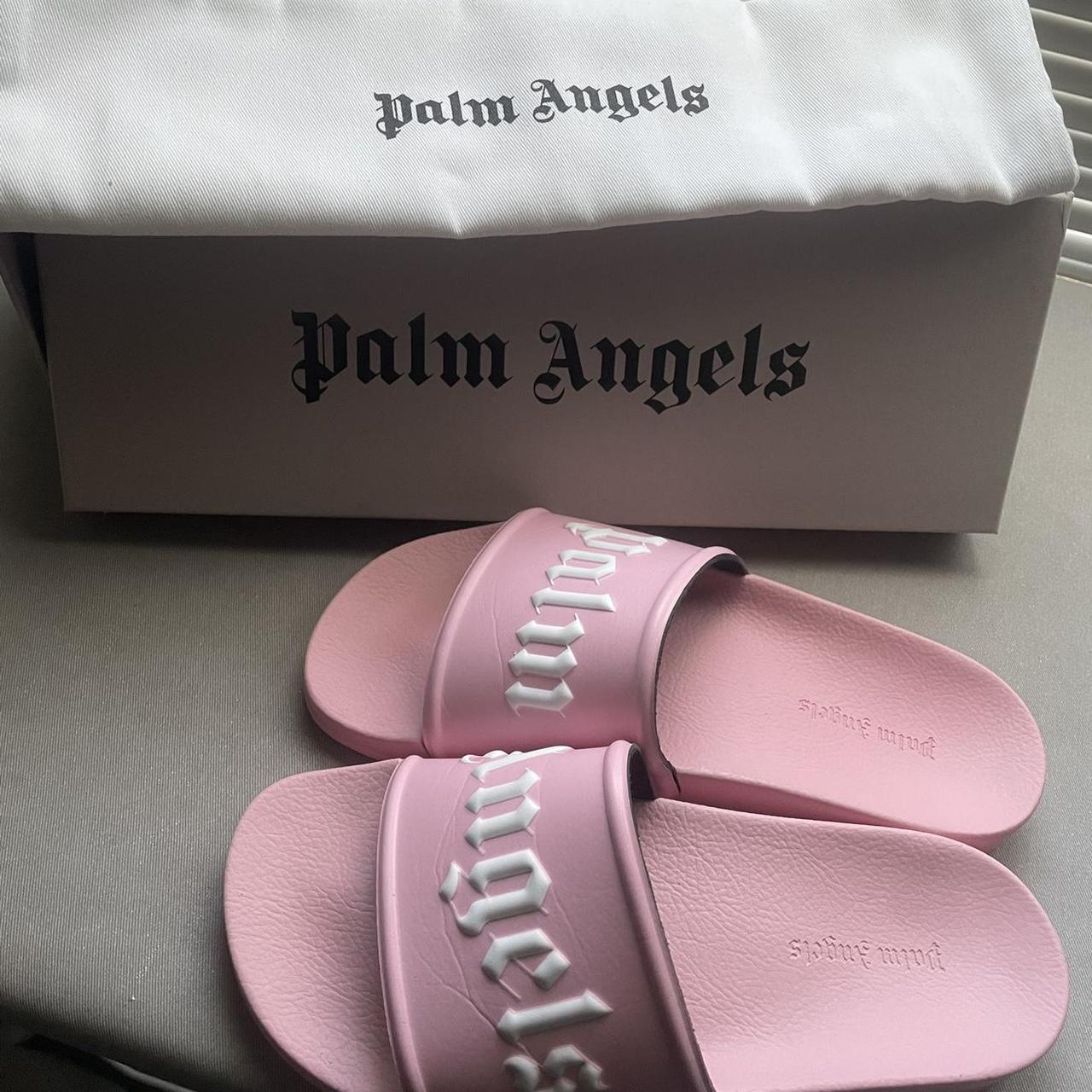 WHATITISNT★ANGEL LOGO SLIDE★PINK Classic Logo Pool Slider - Fuchsia Fluorescent – Feature