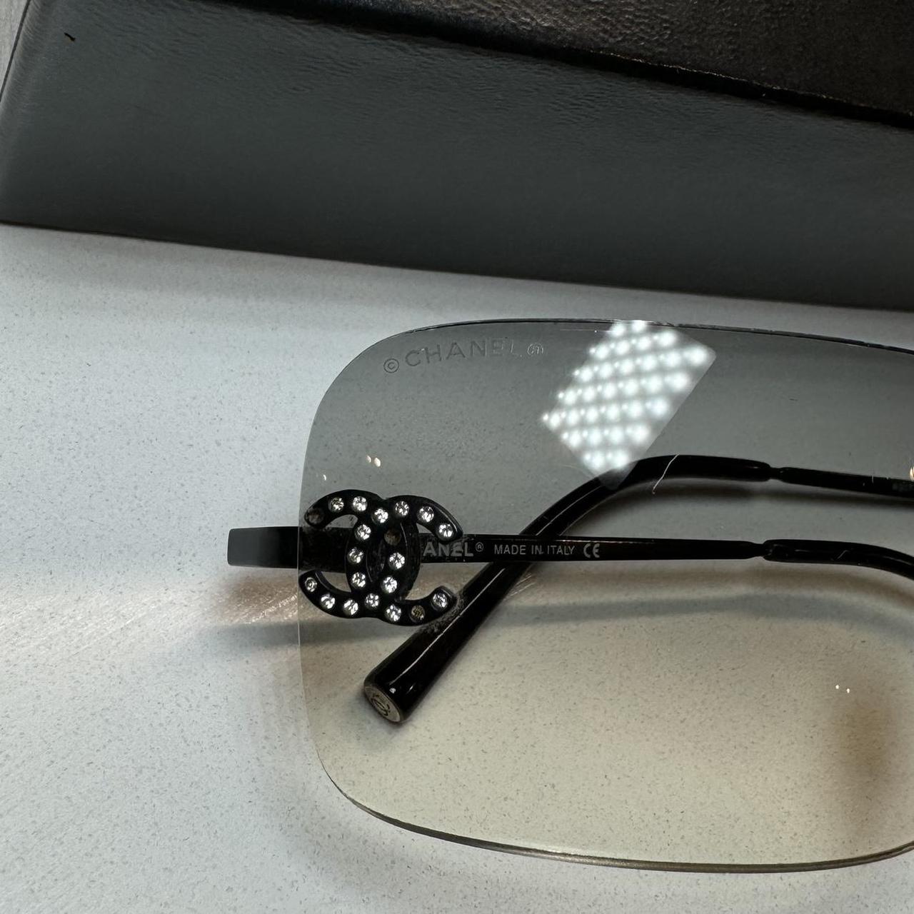 CHANEL 4017-D Rhinestone CC Sunglasses In black to | Depop