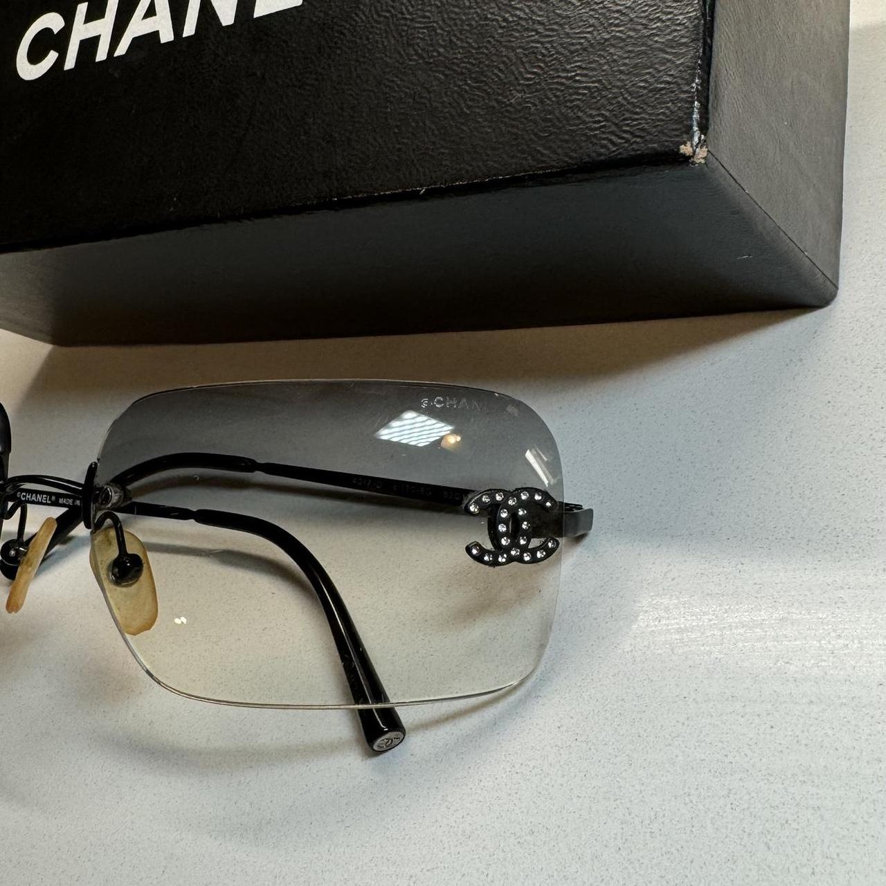 CHANEL 4017-D Rhinestone CC Sunglasses In black to | Depop