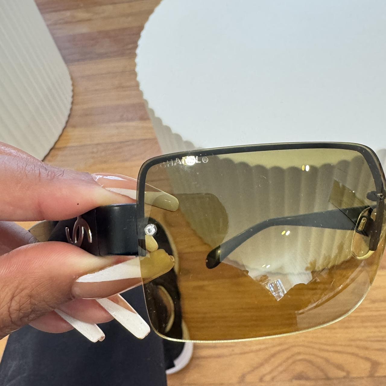 CHANEL 4017-D Rhinestone CC Sunglasses In black to | Depop