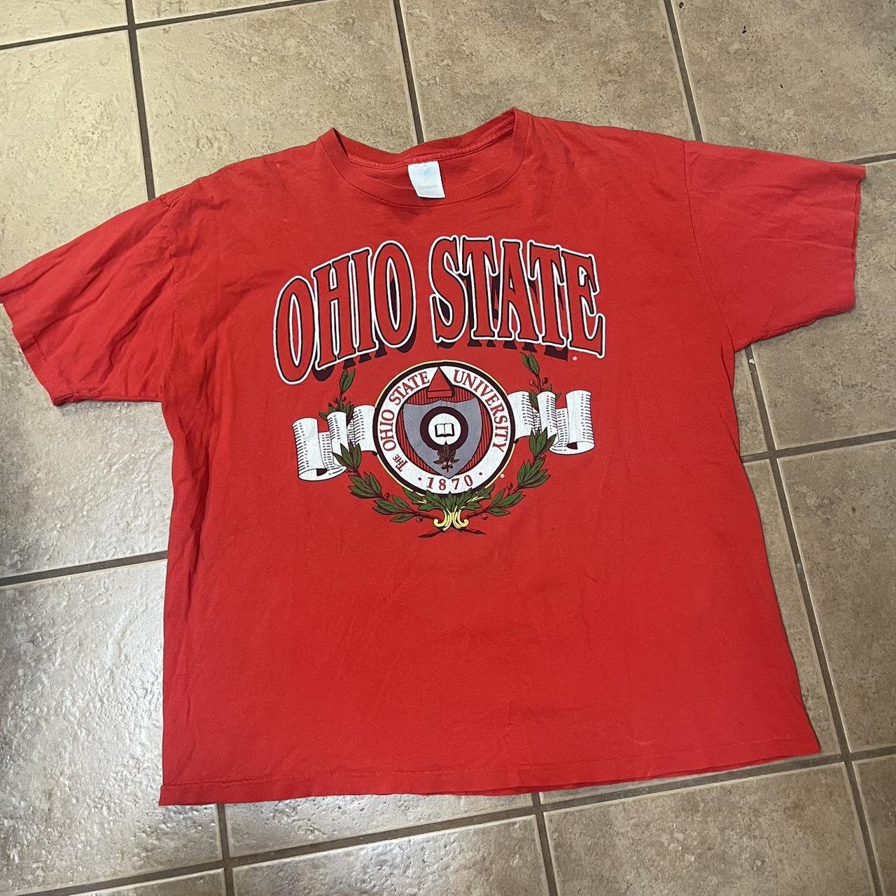 Vintage Ohio state shirt Tagged xl 25.5x30 Boxy... - Depop