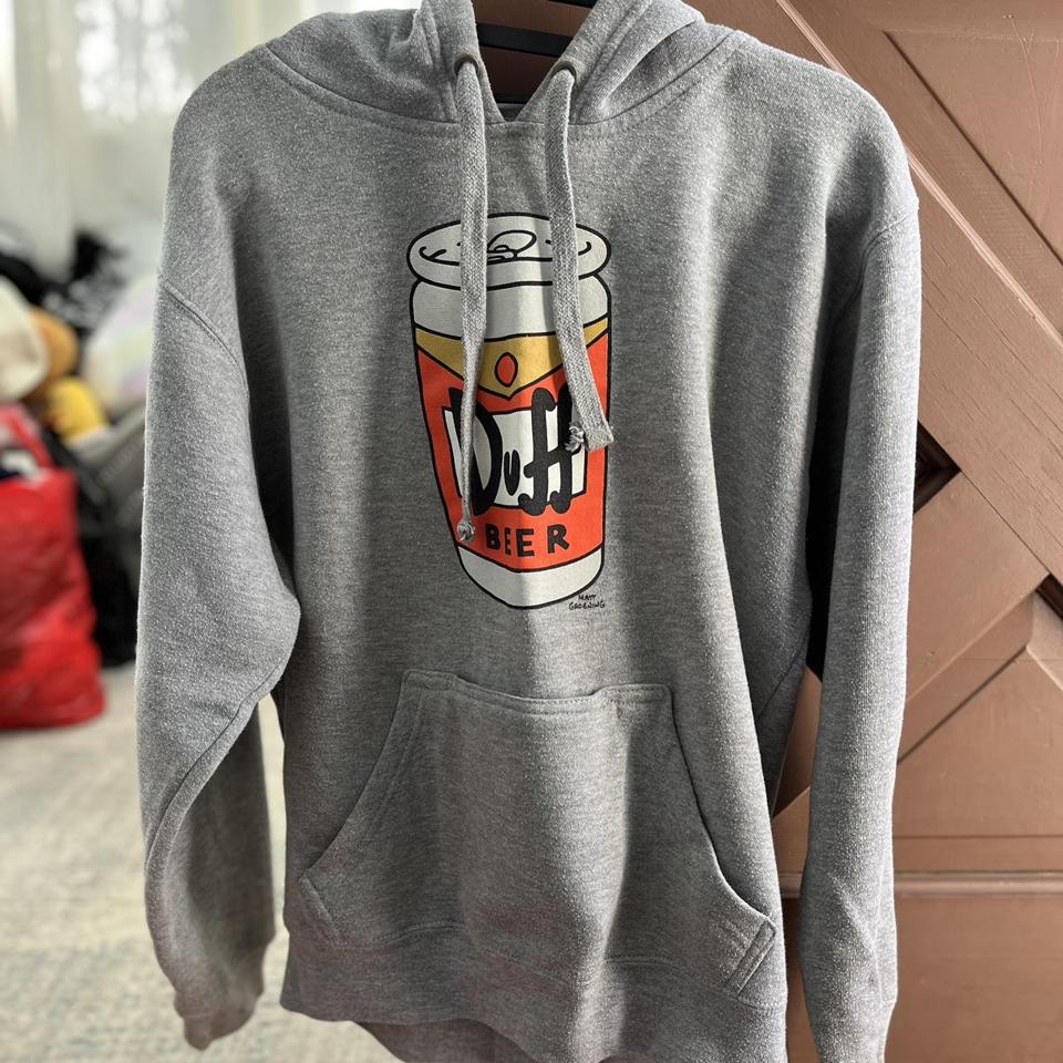 Universal, Tops, Universal Studios Simpsons Duff Beer Hoodie With Hidden Beer  Koozie Unisex