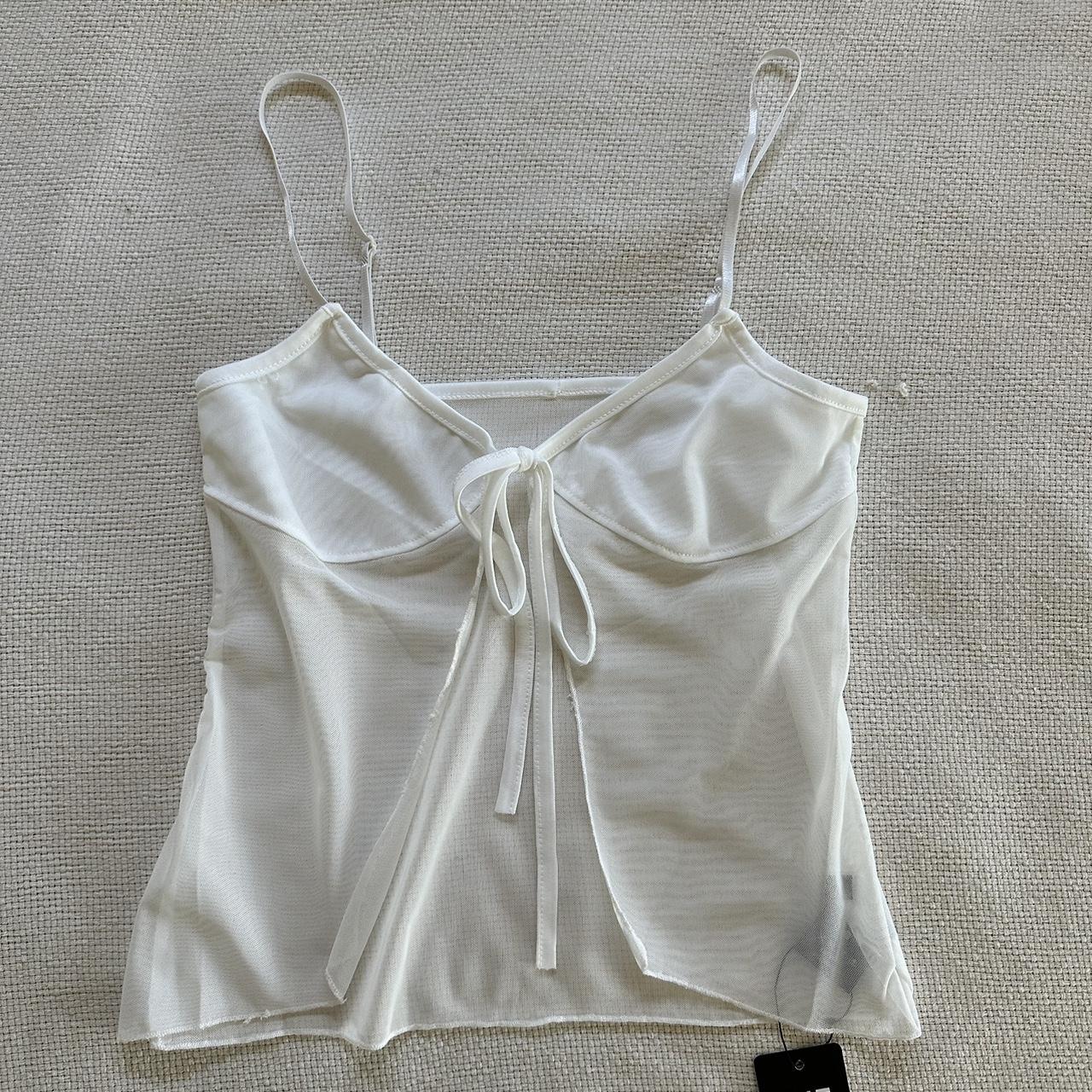 Cheep tie up top white Brand new with tags Size... - Depop