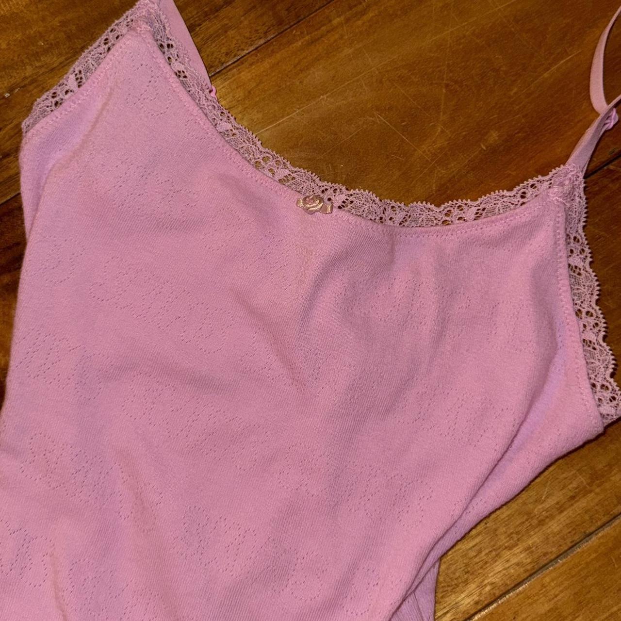 skims baby pink lace pointelle bodysuit SIZE XXS... - Depop