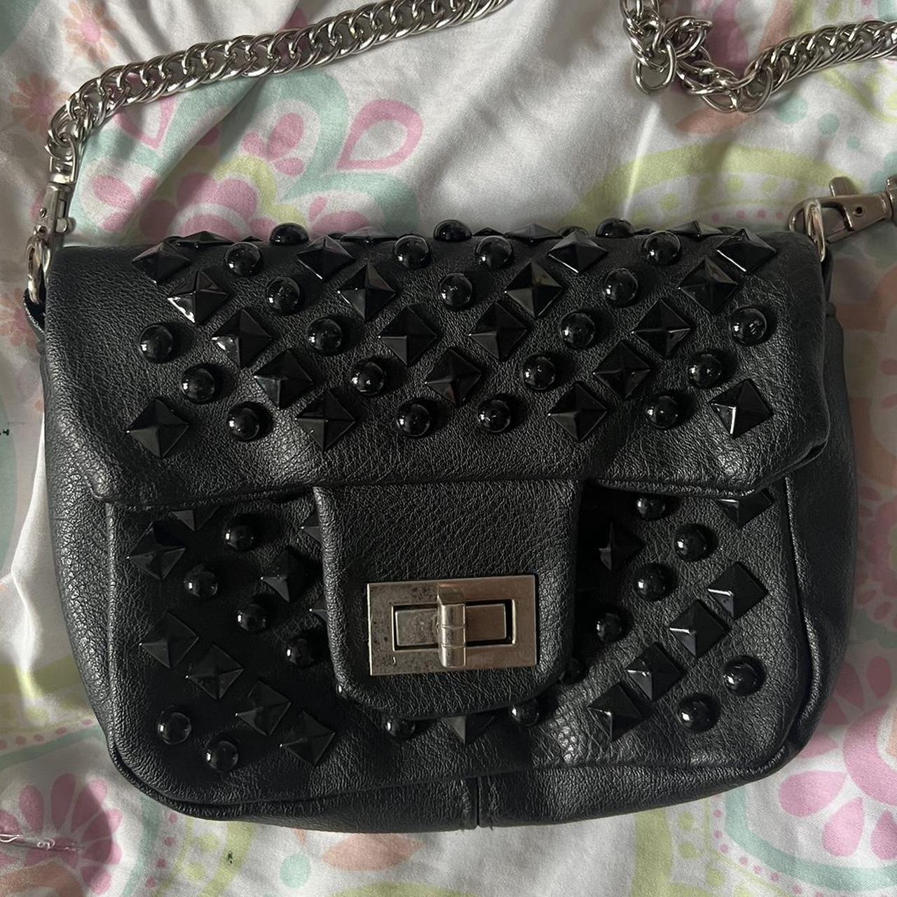 embellished black crossbody bag!! big enough for... Depop